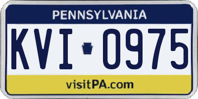 PA license plate KVI0975