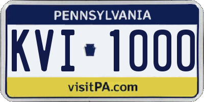 PA license plate KVI1000