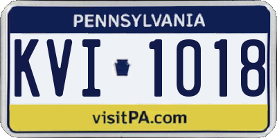 PA license plate KVI1018