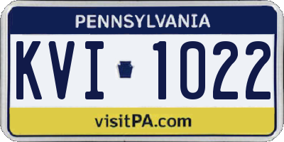 PA license plate KVI1022