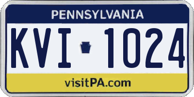 PA license plate KVI1024