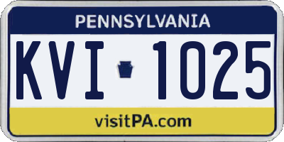 PA license plate KVI1025