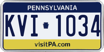 PA license plate KVI1034