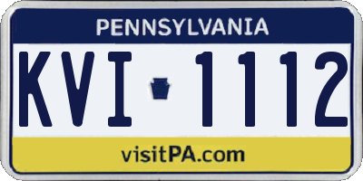 PA license plate KVI1112