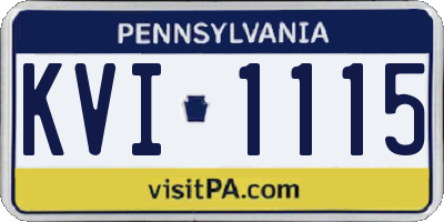 PA license plate KVI1115