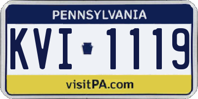 PA license plate KVI1119