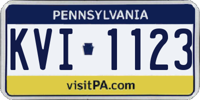 PA license plate KVI1123
