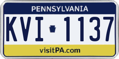 PA license plate KVI1137