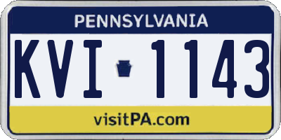 PA license plate KVI1143