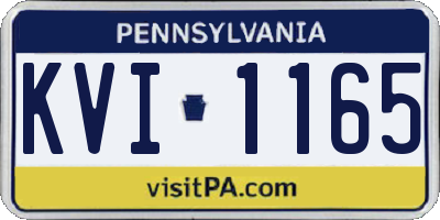 PA license plate KVI1165