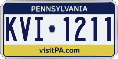 PA license plate KVI1211