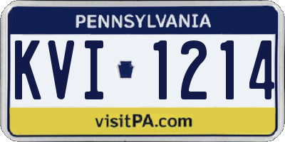 PA license plate KVI1214