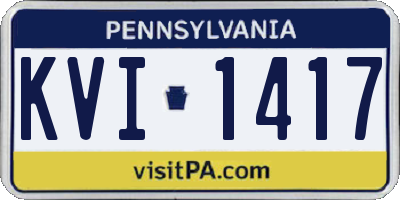 PA license plate KVI1417