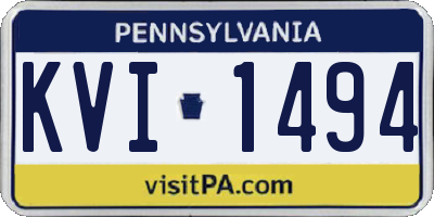 PA license plate KVI1494
