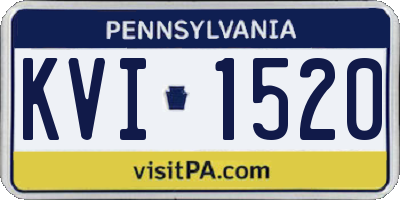 PA license plate KVI1520