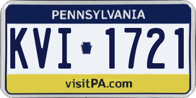 PA license plate KVI1721