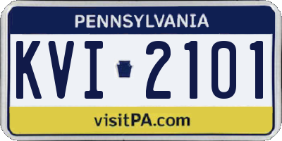 PA license plate KVI2101