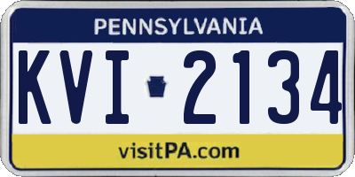 PA license plate KVI2134