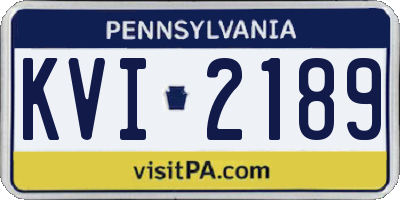 PA license plate KVI2189