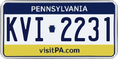PA license plate KVI2231