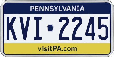 PA license plate KVI2245