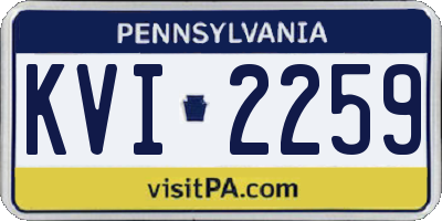 PA license plate KVI2259