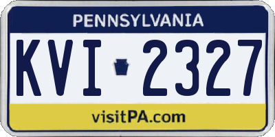 PA license plate KVI2327