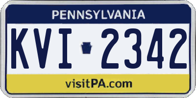 PA license plate KVI2342