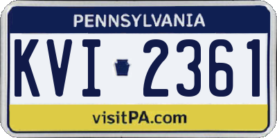 PA license plate KVI2361