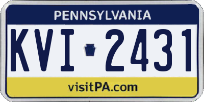 PA license plate KVI2431