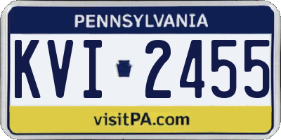 PA license plate KVI2455