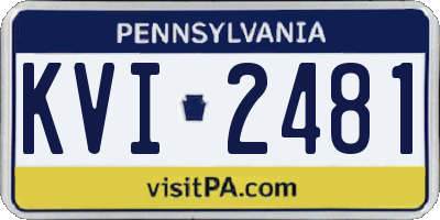 PA license plate KVI2481