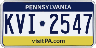 PA license plate KVI2547