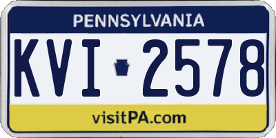 PA license plate KVI2578