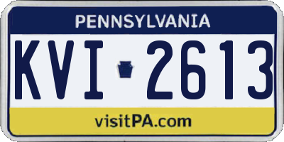 PA license plate KVI2613
