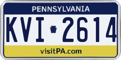 PA license plate KVI2614