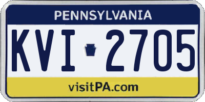 PA license plate KVI2705