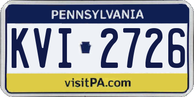 PA license plate KVI2726
