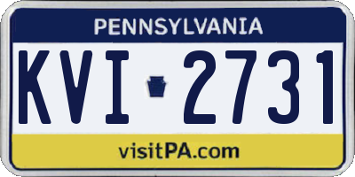 PA license plate KVI2731