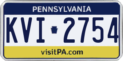 PA license plate KVI2754