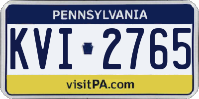 PA license plate KVI2765