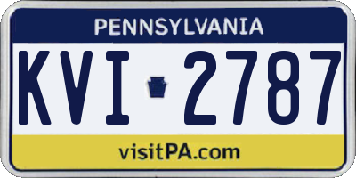 PA license plate KVI2787