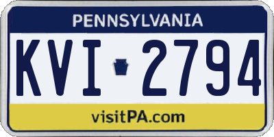 PA license plate KVI2794
