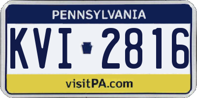 PA license plate KVI2816