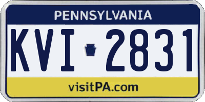 PA license plate KVI2831