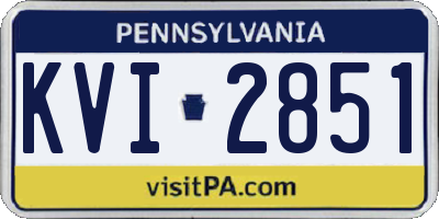 PA license plate KVI2851