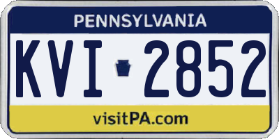 PA license plate KVI2852