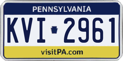 PA license plate KVI2961