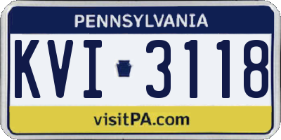 PA license plate KVI3118