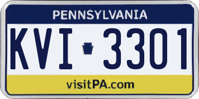 PA license plate KVI3301